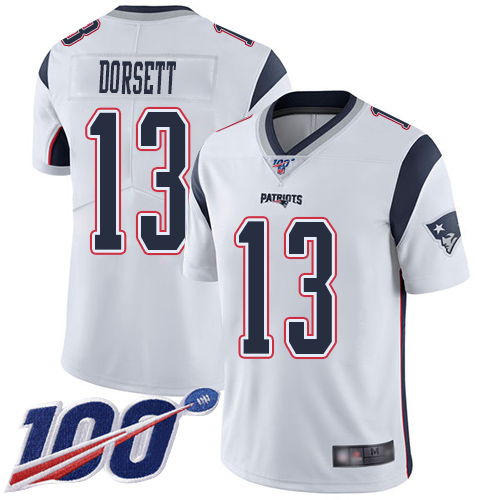 New England Patriots Football #13 Vapor Untouchable 100th Season Limited White Men Phillip Dorsett Road NFL Jersey